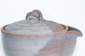 Two-tone Purple Hagi-yaki Teapot - rear view showing the side handle