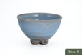 Milky Blue Hagi-yaki Ido Chawan - side view of a bowl from the set