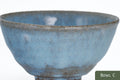 Milky Blue Hagi-yaki Ido Chawan - wide overhead view of the bowl interior