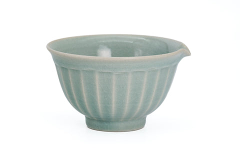 Celadon Faceted Spouted Matcha Bowl