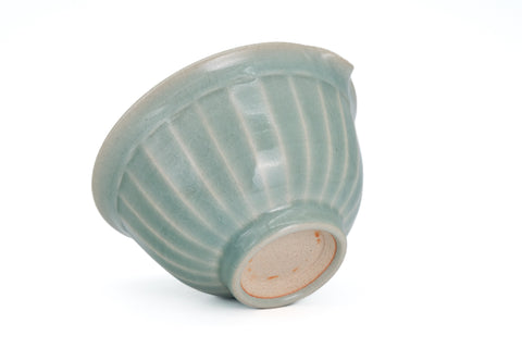 Celadon Faceted Spouted Matcha Bowl