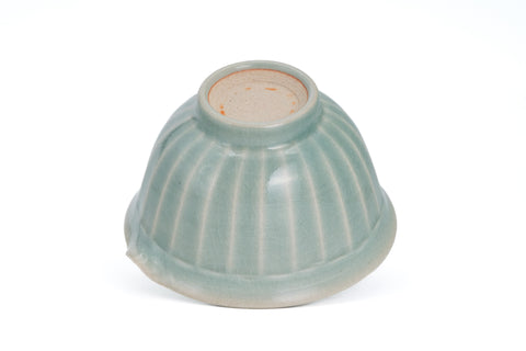 Celadon Faceted Spouted Matcha Bowl