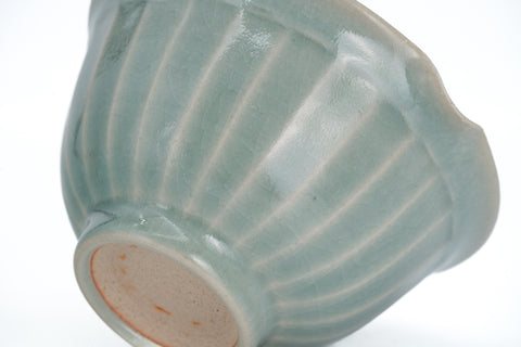 Celadon Faceted Spouted Matcha Bowl