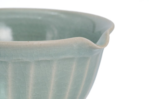 Celadon Faceted Spouted Matcha Bowl