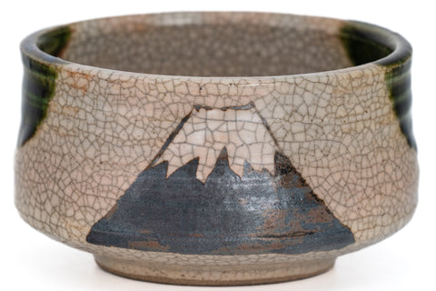 Mt. Fuji Ao-Oribe Chawan