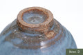 Milky Blue Hagi-yaki Ido Chawan - closeup of the underside foot