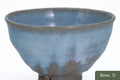 Milky Blue Hagi-yaki Ido Chawan - side view of the milky blue Ido chawan