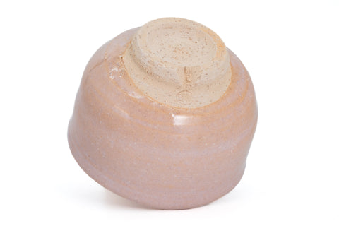 Hagi-yaki Hantsutsu-gata Chawan - angled view showing the bamboo-node foot
