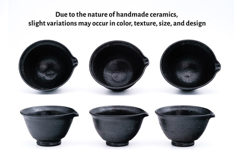 Black Matte Spouted Matcha Bowl - 150ml