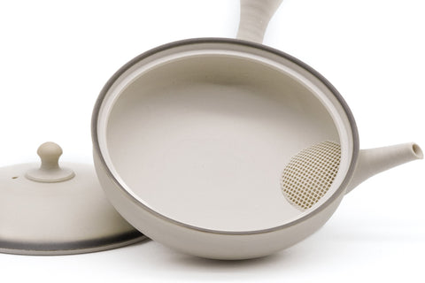 Tea Set - Flat Tokoname Kyusu with Two Gyokurowan