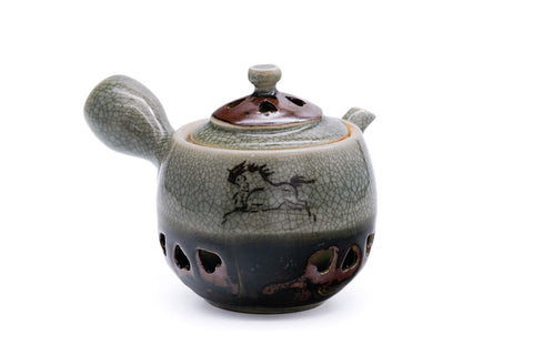 Double-walled Obori Soma-yaki Kyusu - 200ml