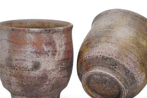 Pair of Sangiri Bizen-yaki Teacups - 200ml