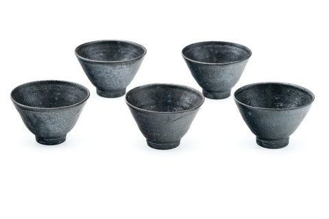 Matte Black Asagao-gata Yunomi - 60ml