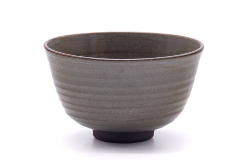Japanese Matcha Bowl - Dark Brown Painted Leaves Chawan - 450ml