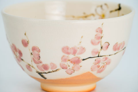 Plum Blossom Kyo-yaki Matcha Bowl
