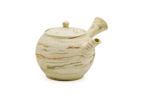 White Marbled Nerikomi Tokoname Tea Set