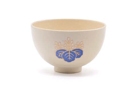 Japanese Matcha Bowl - Chrysanthemum Paulownia Crest Kyo Chawan - 350ml
