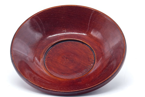Japanese Chataku - Set of 5 Red Wooden Tea Saucers