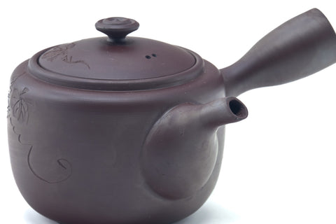 Japanese Kyusu - Floral Engraved Banko Teapot - 200ml