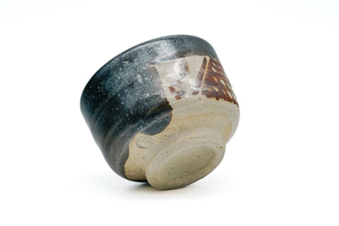 Japanese Teacup - Black Oribe-yaki Guinomi - 70ml