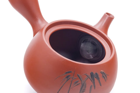 Japanese Kyusu - Engraved Tokoname Mesh Teapot - 350ml
