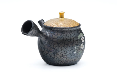 Plum Blossom Gold Tenmoku Tokoname Teapot - 160ml