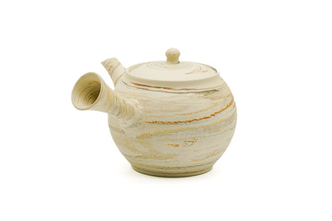 White Marbled Nerikomi Tokoname Tea Set