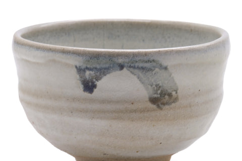 Japanese Matcha Bowl - Abstract Milky White Glazed Chawan - 400ml