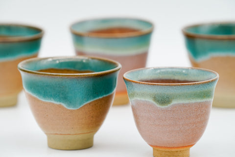 Japanese Teacups - Set of 5 Agano-yaki Guinomi - 40ml