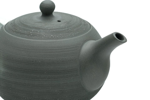 Ryokudei Pine Bark Tokoname Rear-Handled Teapot - 190ml