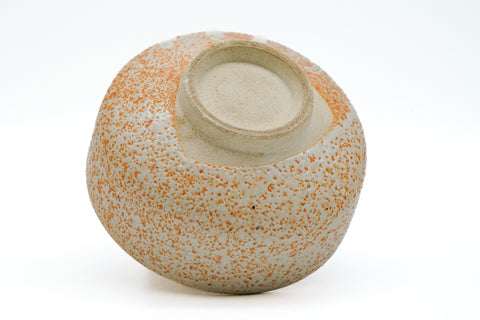 Japanese Matcha Bowl - Speckled Orange White Mino-yaki Chawan