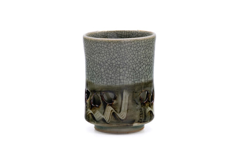 Double-walled Obori Soma-yaki Celadon Teacup - 130ml
