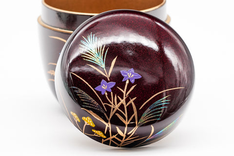 Akigusa Natsume - Autumn Plants Lacquer Tea Caddy