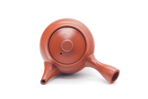 Top-down view showing the collared lid and the side handle.