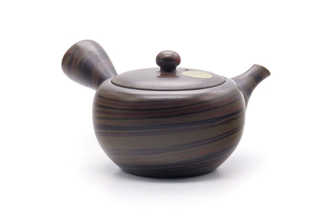 Japanese Kyusu - 雲仙窯 Unzen Kiln - Green Nerikomi Tokoname-yaki Teapot - 240ml