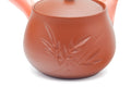 Tezumi — Japanese Kyusu - Bamboo Engraved Tokoname Teapot - 340ml — closeup of the decoration
