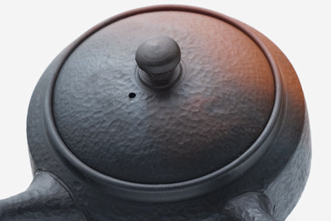 Black Red Textured Tataki Tokoname Teapot - 210ml