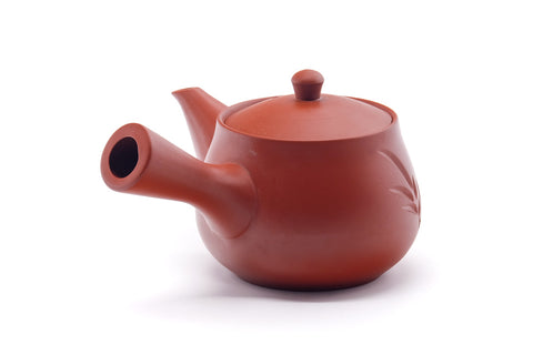 Japanese Kyusu - Long Grass Engraved Tokoname Teapot - 280ml
