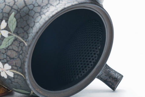 Plum Blossom Gold Tenmoku Tokoname Teapot - 160ml