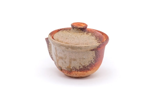 Japanese Tea Set - Shigaraki-yaki Houhin Teapot, Katakuchi Water Cooler, and 3 Yunomi Teacups