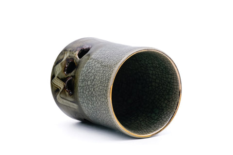 Double-walled Obori Soma-yaki Celadon Teacup - 130ml