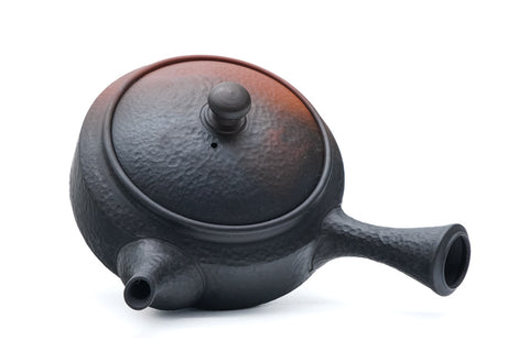 Black Red Textured Tataki Tokoname Teapot - 210ml