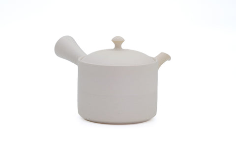 Matte White Cylindrical Tokoname Teapot - 200ml