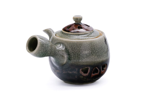 Double-walled Obori Soma-yaki Celadon Tea Set