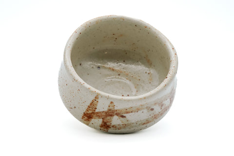 Japanese Matcha Bowl - Abstract White Shino Mino-yaki Chawan