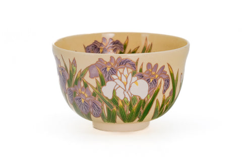 Irises Kyō-yaki Chawan