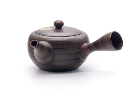 Japanese Kyusu - 雲仙窯 Unzen Kiln - Green Nerikomi Tokoname-yaki Teapot - 240ml