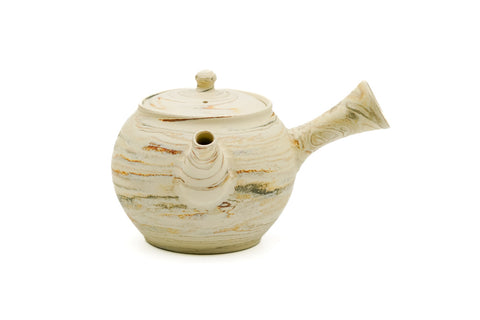 White Marbled Nerikomi Tokoname Tea Set