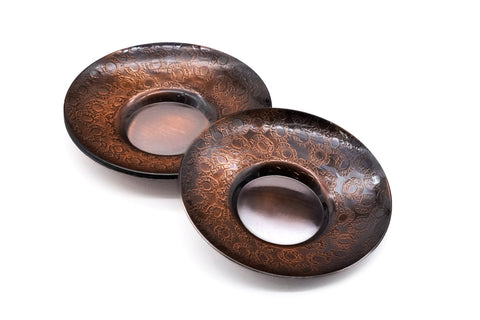 Japanese Chataku - Set of 4 Copper Tessellated Tea Saucers