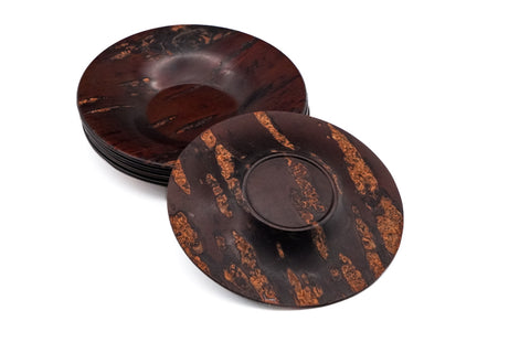 Japanese Chataku - Set of 5 Vintage Cherry Bark Tea Saucers